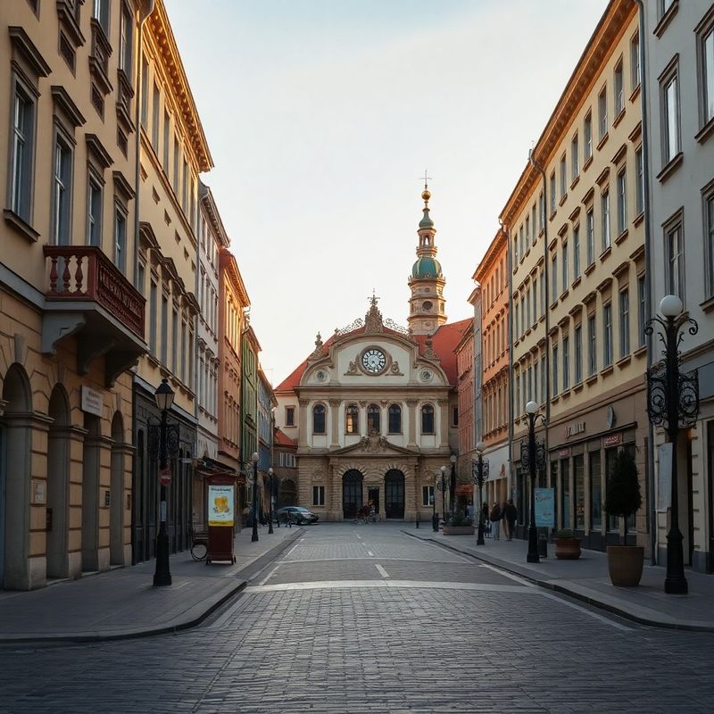 Uliční pohled na náměstí Míru ve Zlíně